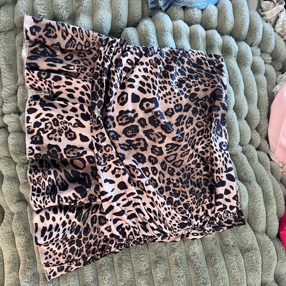 Princess Polly Pink and Black Leopard Ruffle Mini Skirt
